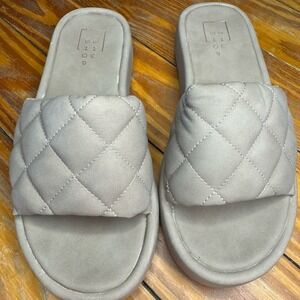 SHUShop Taupe‎ Suede Slide On Sandals Size 6